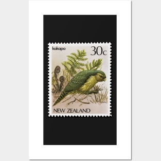 Kakapo New Zealand Stamp Print Posters and Art